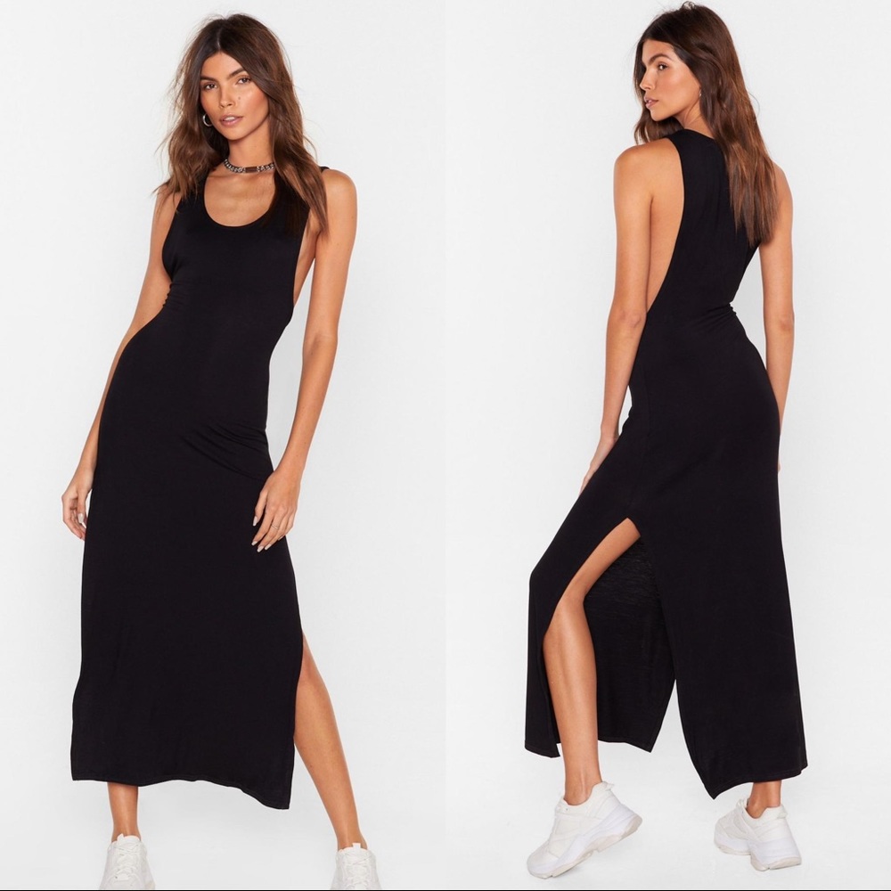 Nasty Gal side boob slit midi dress